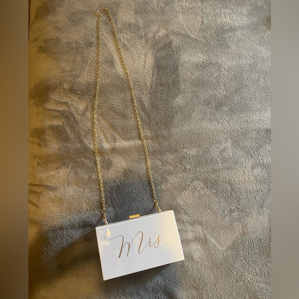 MRS white clutch purse